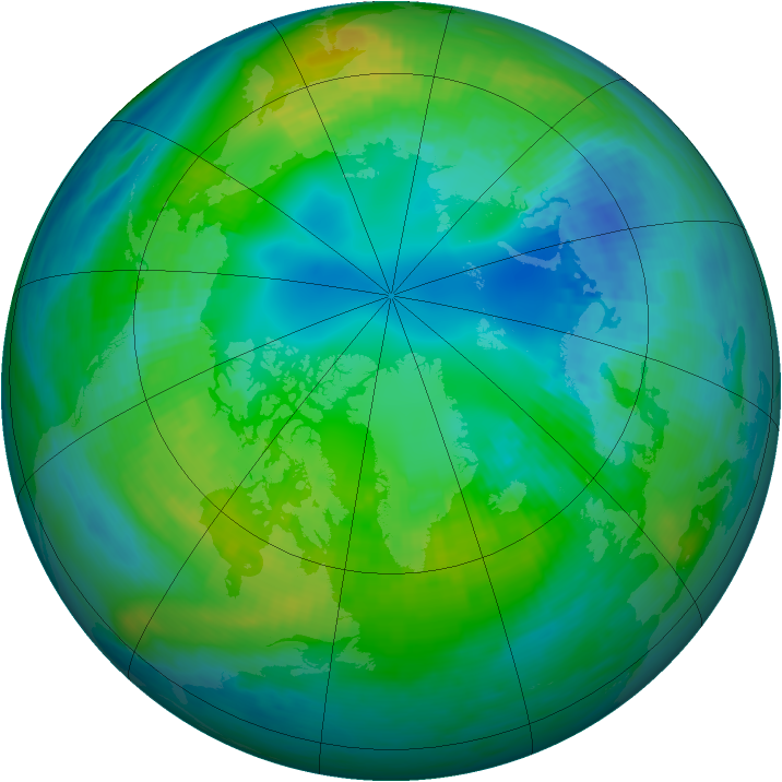 Arctic ozone map for 26 October 1981